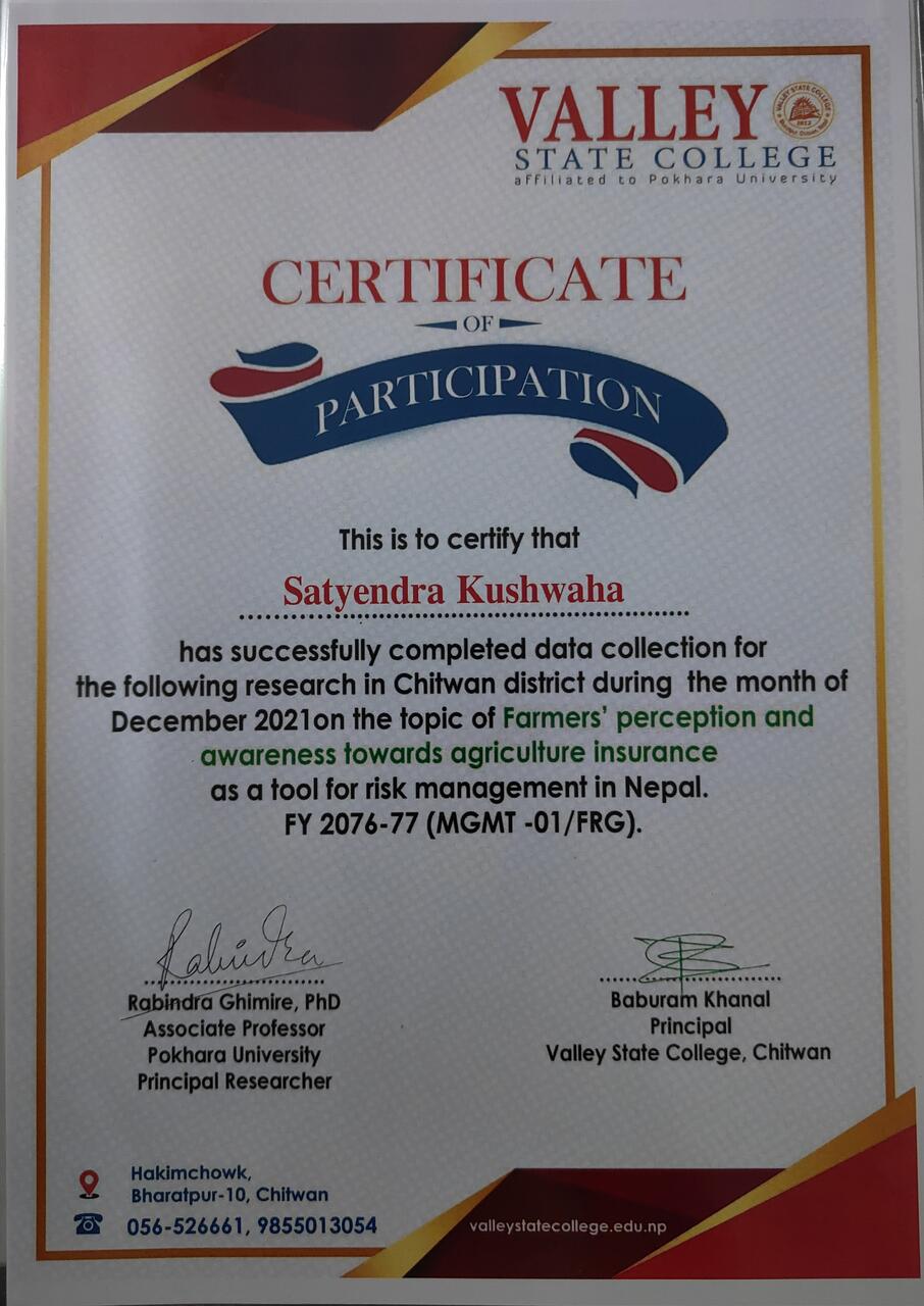 Certificate of Participation